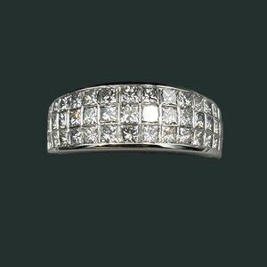 14K White Gold Princess Diamond Ring 1.75 CTW